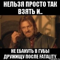 нельзя просто так взять и.. не ебануть в губы дружищу после FATALITY