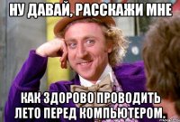 Ну давай, расскажи мне как здорово проводить лето перед компьютером.