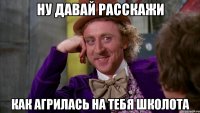 Ну давай расскажи как агрилась на тебя школота