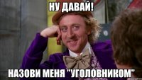 Ну давай! Назови меня "Уголовником"
