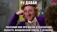 ну давай расскажи мне про жизнь в пензенской области, мокшанском районе, с.нечаевка.