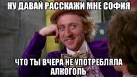 ну давай расскажи мне София что ты вчера не употребляла алкоголь