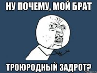 Ну почему, мой брат троюродный задрот?