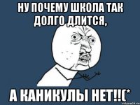 Ну почему школа так долго длится, а каникулы нет!!(*