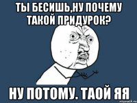 Ты бесишь,ну почему такой придурок? Ну потому. таой яя