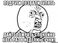 Подруги позвали гулять Дайте пожрать спокойно хоть раз в неделю, сучки!