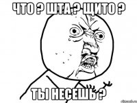 Что ? шта ? Щито ? ты несешь ?