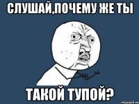 Слушай,почему же ты такой тупой?