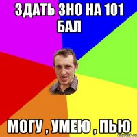 Здать зно на 101 бал Могу , умею , пью