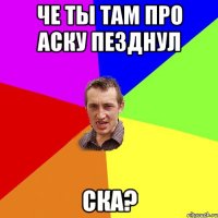 че ты там про аску пезднул ска?