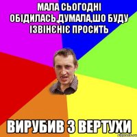 Мала сьогодні обідилась,думала,шо буду ізвінєніє просить Вирубив з вертухи