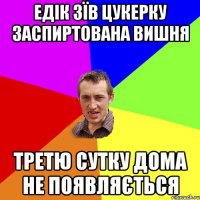 Едік зїв цукерку заспиртована вишня Третю сутку дома не появляється