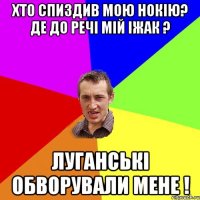 Хто спиздив мою Нокію? Де до речі мій Іжак ? Луганські обворували мене !