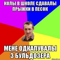 Колы в школе сдавалы прыжки в песок Мене одкапувалы 3 бульдозера