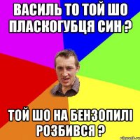 василь то той шо пласкогубця син ? той шо на Бензопилі розбився ?