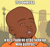 Трофимова и все таки не ответили на мой вопрос