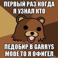 Первый раз когда я узнал кто Педобир в garrys mode то я офигел