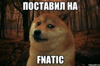 поставил на fnatic