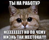 ты на работу? неееееееет но по чему жизнь так жестока!!!!