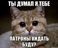 ты думал я тебе патроны кидать буду?