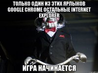 Только один из этих ярлыков Google Chrome остальные Internet Explorer ИГРА НАЧИНАЕТСЯ