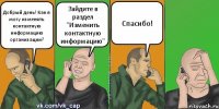 Добрый день! Как я могу изменять контактную информацию организации? Зайдите в раздел "Изменить контактную информацию" Спасибо!