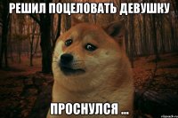 Решил поцеловать девушку Проснулся ...