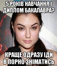 5 років навчання і диплом бакалавра? краще одразу іди в порно зніматись