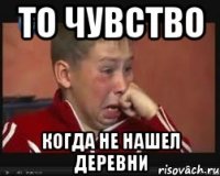 То чувство Когда не нашел деревни