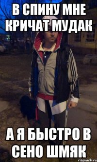 В спину мне кричат мудак а я быстро в сено шмяк