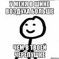 У меня в шине воздуха больше чем в твоей черепушке