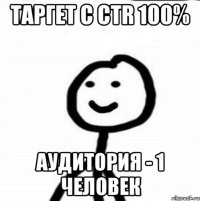 Таргет с CTR 100% Аудитория - 1 человек