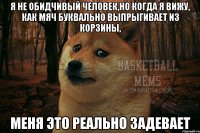 я не обидчивый человек,но когда я вижу, как мяч буквально выпрыгивает из корзины, меня это реально задевает