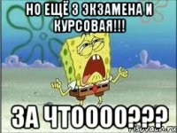 НО ЕЩЁ 3 экзамена и курсовая!!! ЗА ЧТОООО???