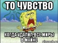 То чувство когда удалил все миры в майне