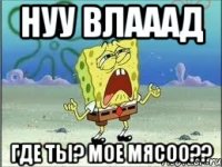 нуу Влааад где ты? мое мясоо??