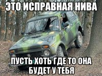 ЭТО ИСПРАВНАЯ НИВА ПУСТЬ ХОТЬ ГДЕ ТО ОНА БУДЕТ У ТЕБЯ