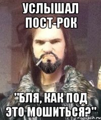 Услышал пост-рок "Бля, как под это мошиться?"