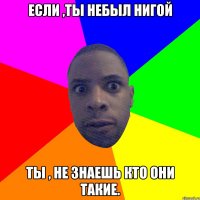 Если ,ты небыл нигой Ты , не знаешь кто они такие.