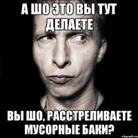 А шо это вы тут делаете вы шо, расстреливаете мусорные баки?