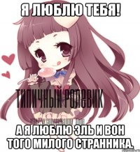 Я люблю тебя! А я люблю эль и вон того милого странника.