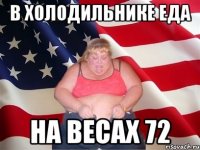 В холодильнике еда на весах 72