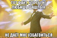 тот факт, что ты не любишь шашлык не даёт мне узбагоиться