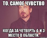 то, самое чувство когда за четверть 4, и 3 место в области.