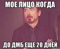 Мое лицо когда До дмб еще 20 дней
