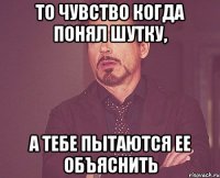 То чувство когда понял шутку, а тебе пытаются ее объяснить