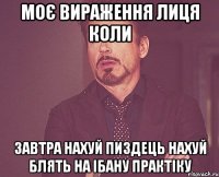 Моє вираження лиця коли Завтра нахуй пиздець нахуй блять на ібану практіку