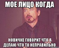 Мое лицо когда Новичке говорит что я делаю что то неправильно