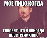 МОЁ ЛИЦО,КОГДА ГОВОРЯТ ЧТО Я НИКОГДА НЕ ВСТРЕЧУ ХЛОЮ