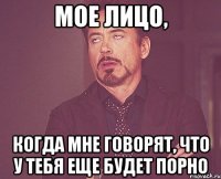 Мое лицо, Когда мне говорят, что у тебя еще будет порно